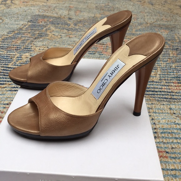 Jimmy choo golden sand mule heels - Picture 4 of 8